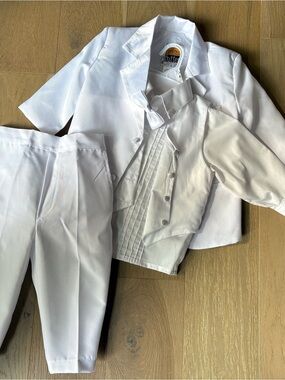White Toddler Bow Tie 5-Piece Suit Set | 4T